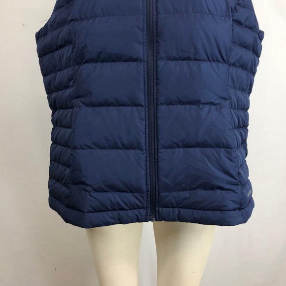 Lands End Womens Navy Quilted Puffer Vest Stand Collar Full Zip XL - Picture 3 of 9